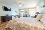 Flat screen tv and king bed